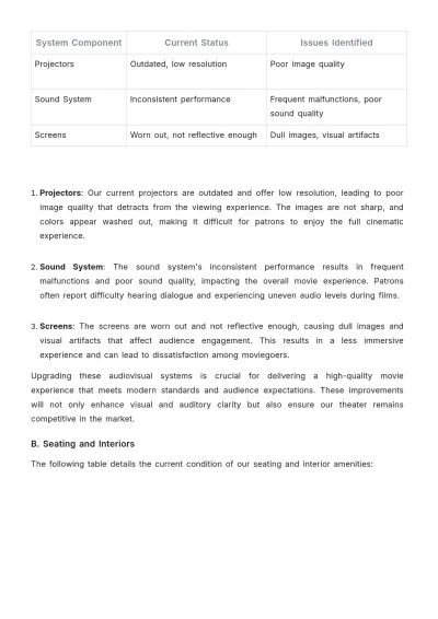 Free Printable Movie Theater Technology Upgrade Proposal Template to Edit Online