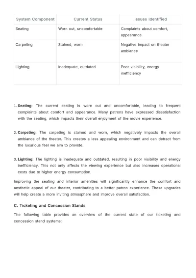 Free Printable Movie Theater Technology Upgrade Proposal Template to Edit Online
