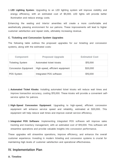 Free Printable Movie Theater Technology Upgrade Proposal Template to Edit Online