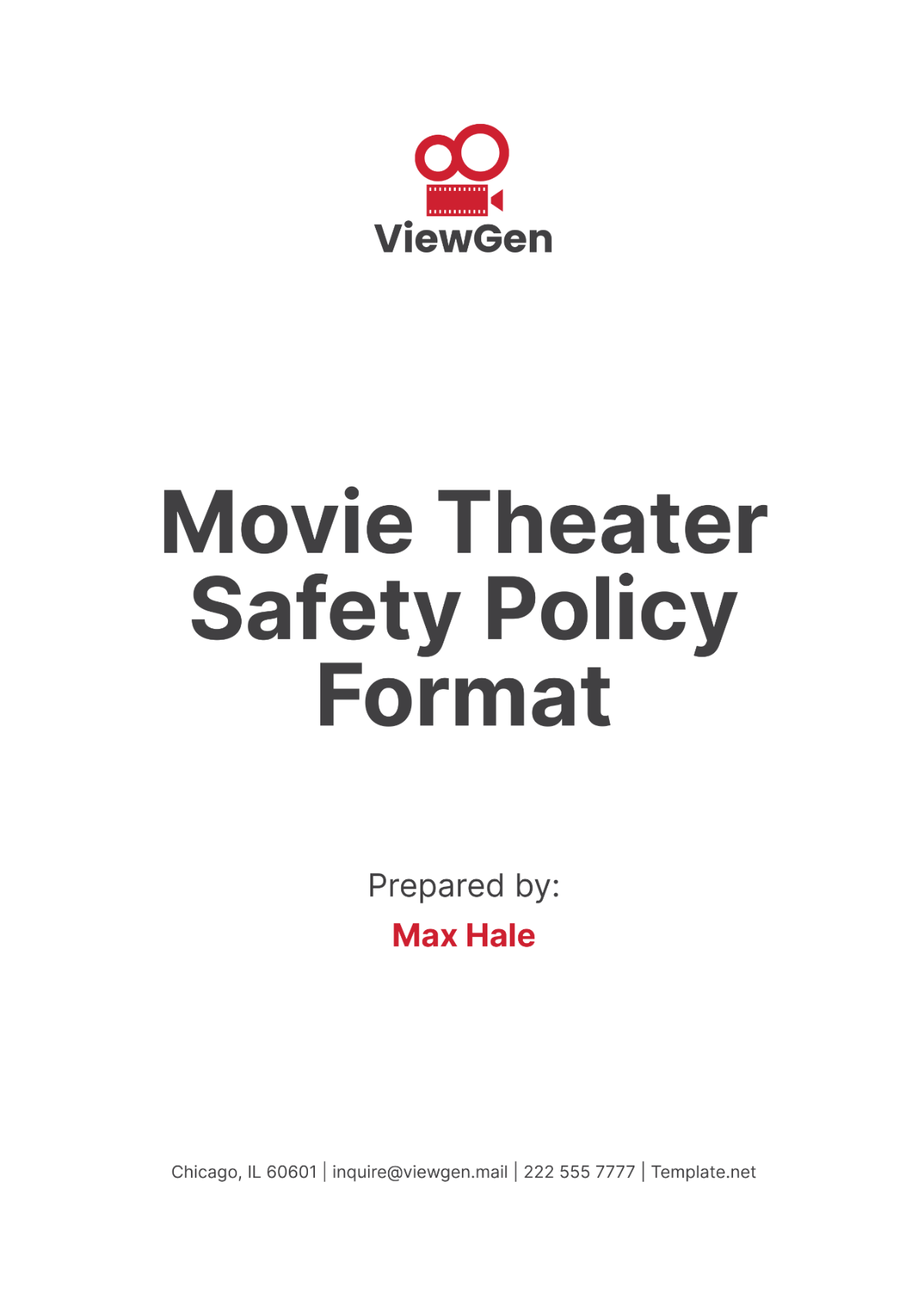 Movie Theater Safety Policy Format Template