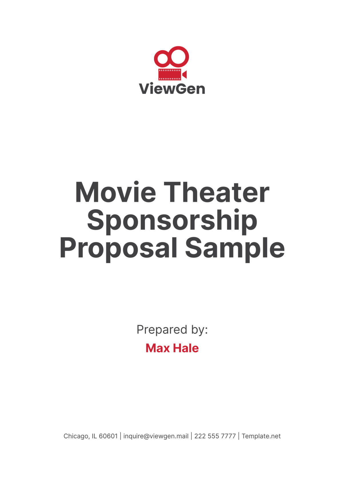 Movie Theater Sponsorship Proposal Sample Template - Edit Online & Download