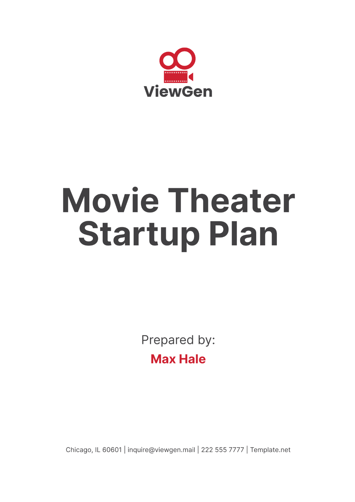 Movie Theater Startup Plan Template - Edit Online & Download