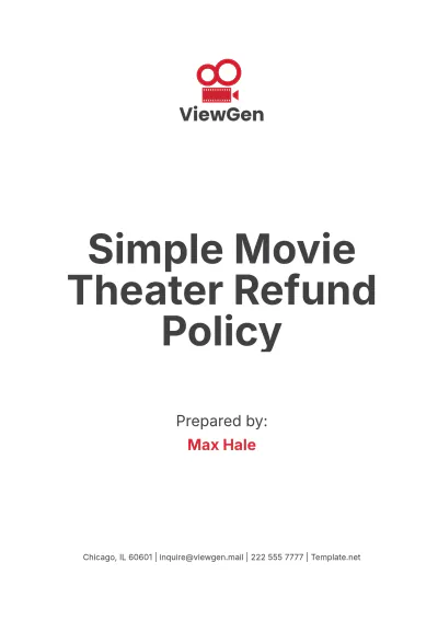 Free Simple??Movie Theater Refund Policy Template to Edit Online