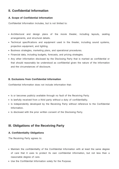 Free Movie Theater Non-Disclosure Agreement Design Template to Edit Online