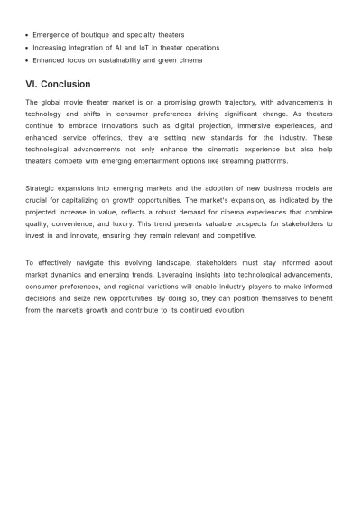 Free Movie Theater Global Market Report Template to Edit Online
