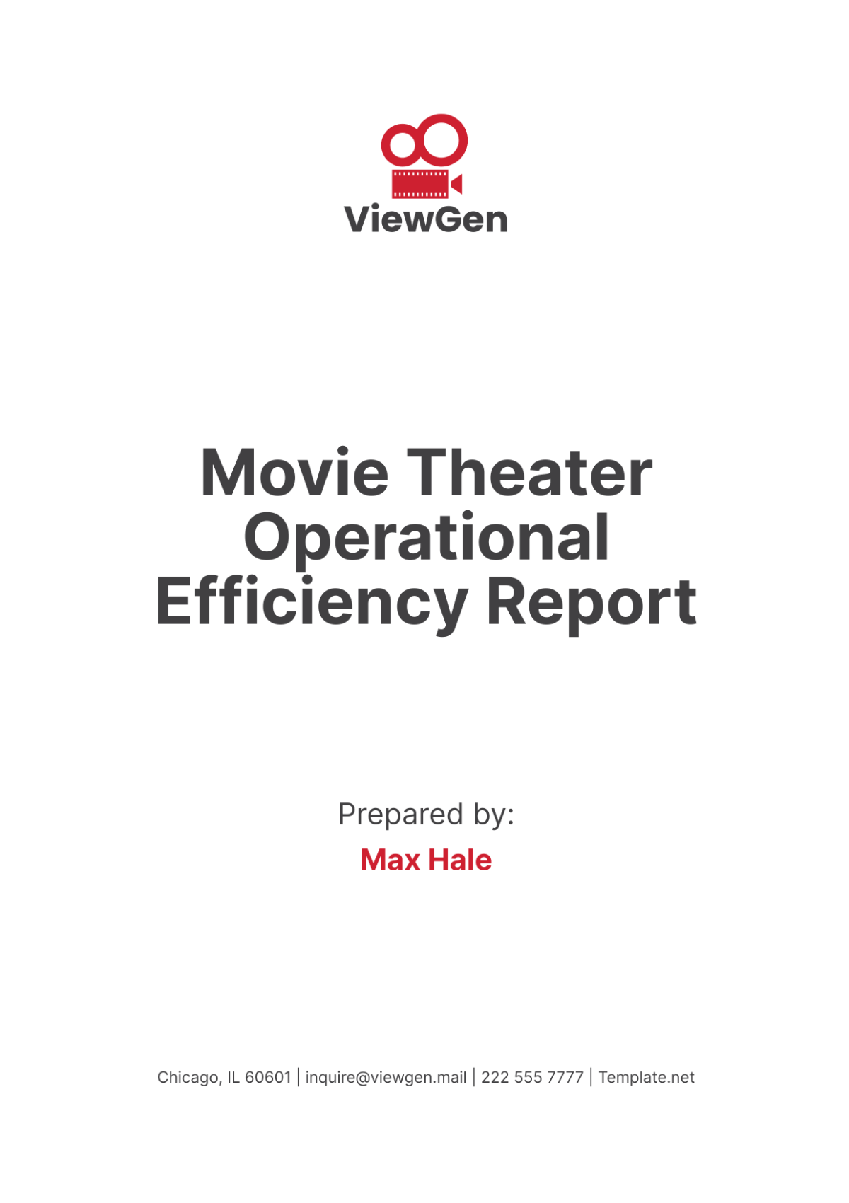 Movie Theater Operational Efficiency Report Template - Edit Online & Download