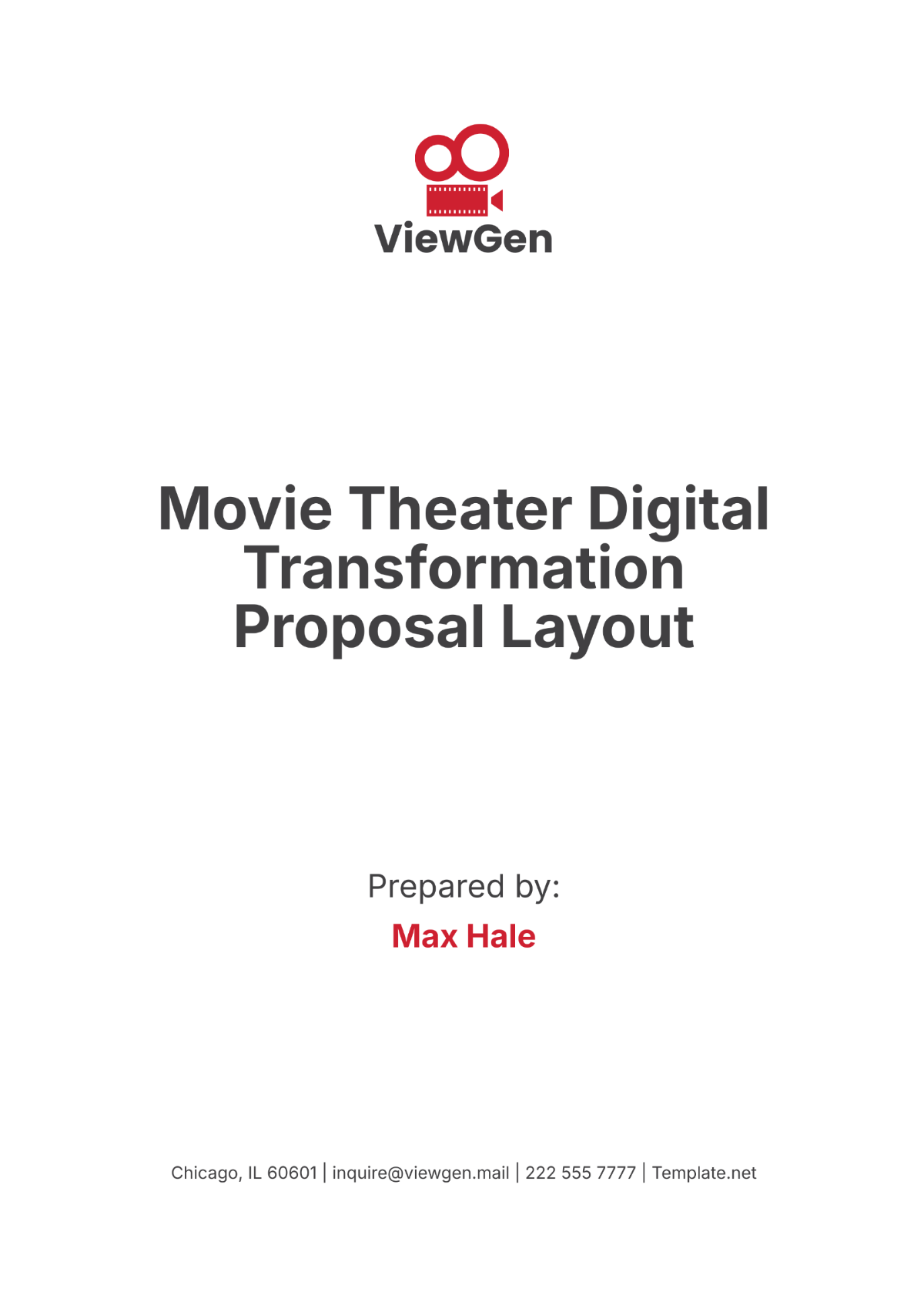 Movie Theater Digital Transformation Proposal Layout Template - Edit Online & Download