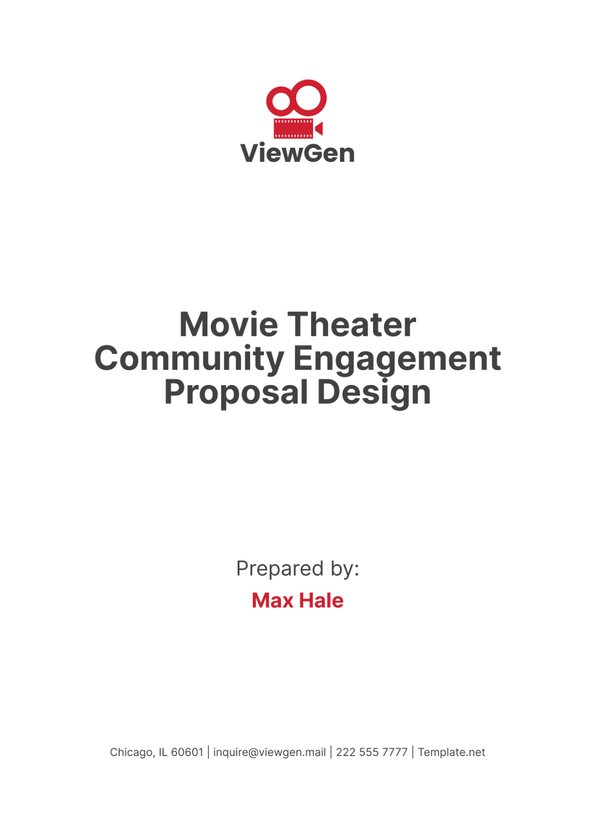 Movie Theater Community Engagement Proposal Design Template - Edit Online & Download