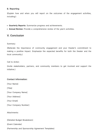 Free Movie Theater Community Engagement Proposal Design Template to Edit Online