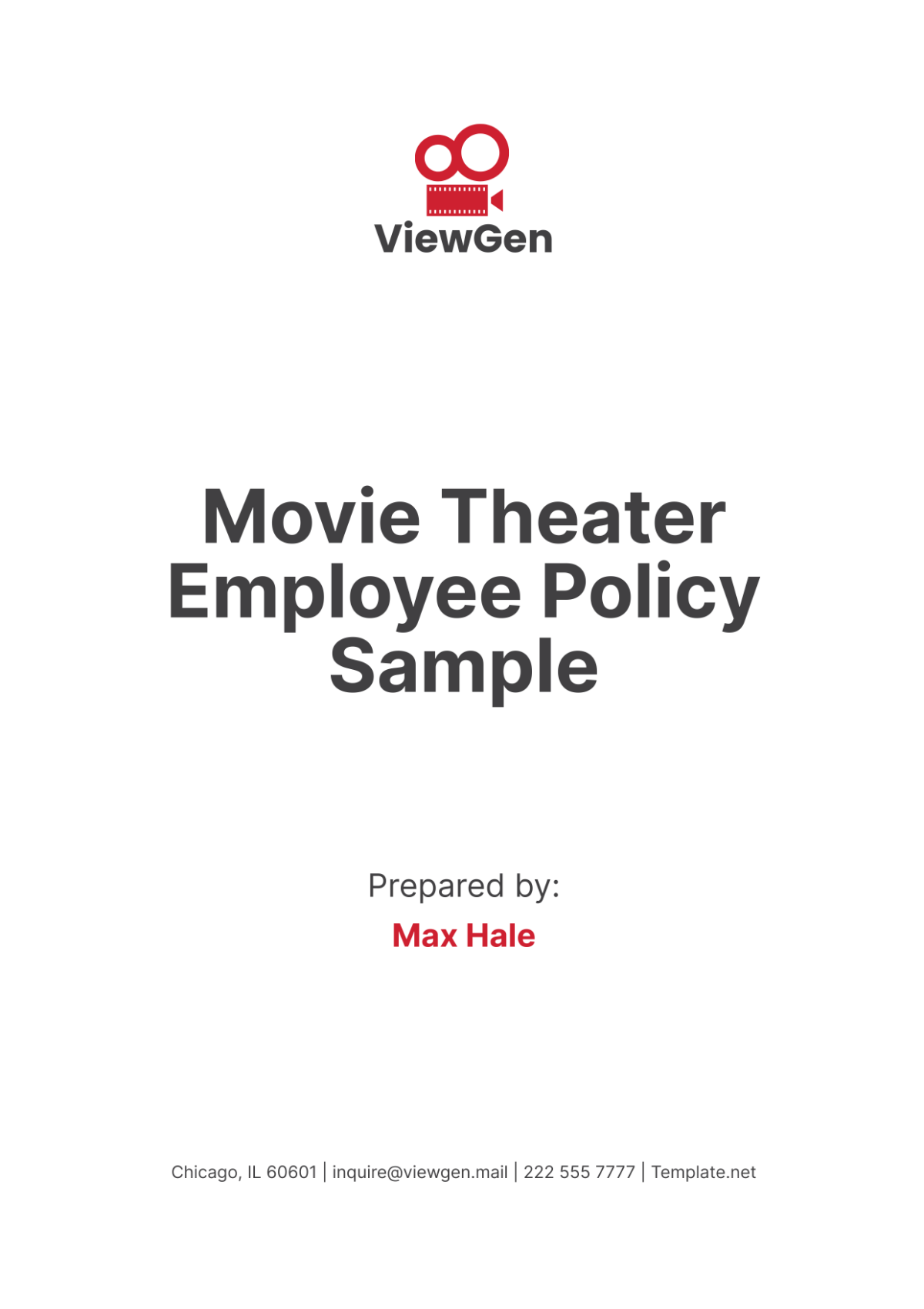 Movie Theater Employee Policy Sample Template - Edit Online & Download