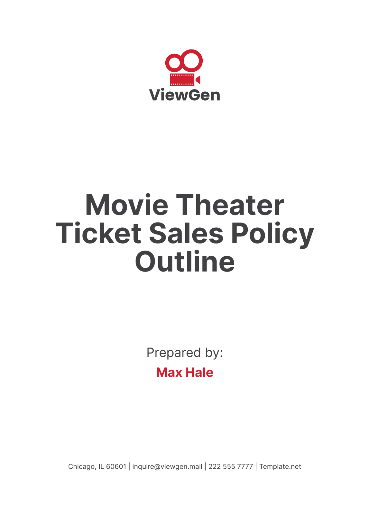 Movie Theater Ticket Sales Policy Outline Template - Edit Online & Download