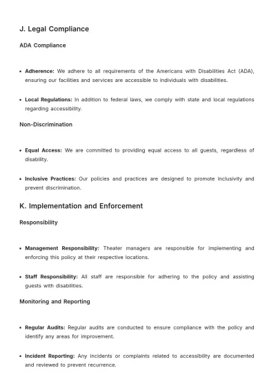 Free Aesthetic Movie Theater Accessibility Policy Template to Edit Online