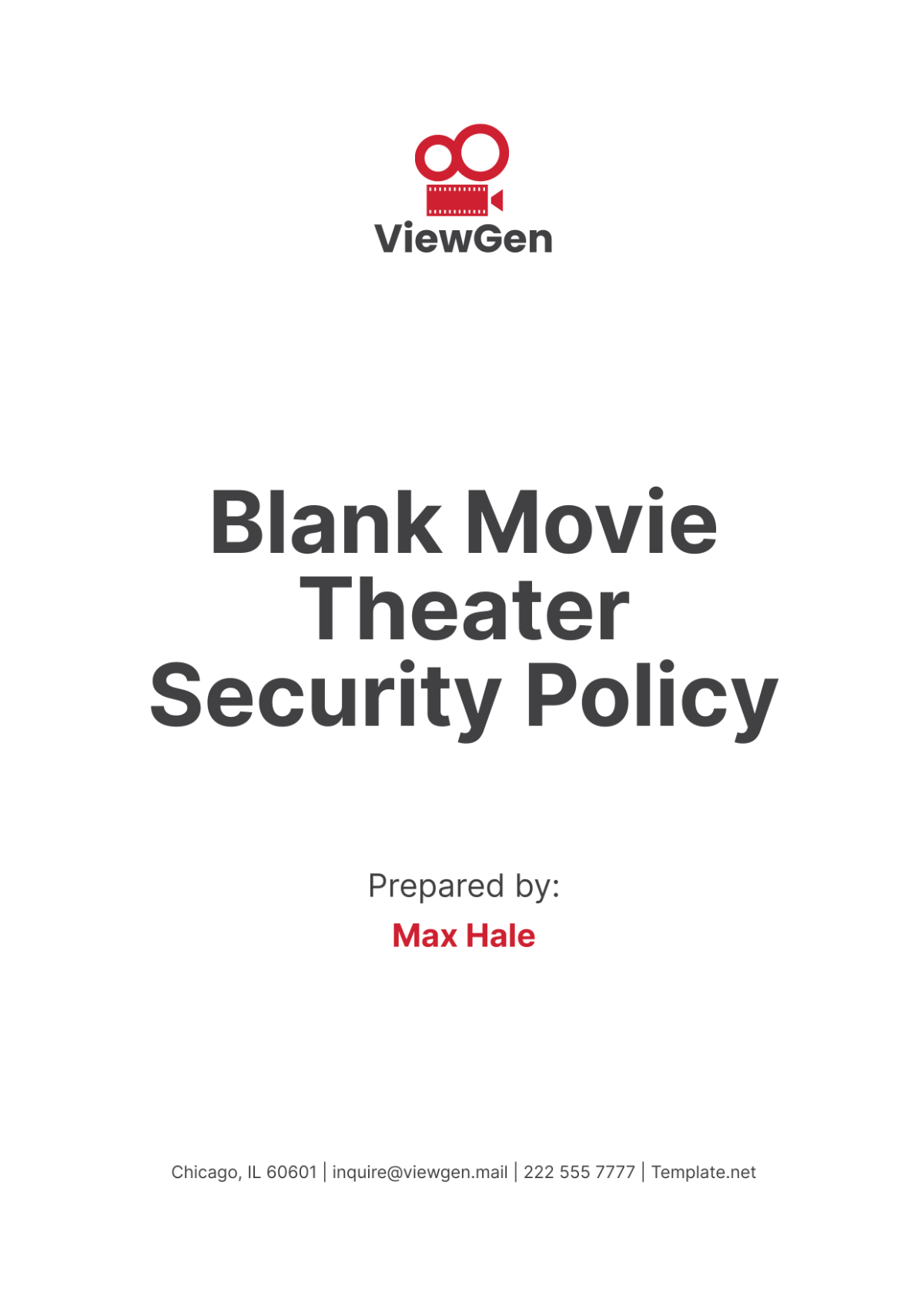 Blank Movie Theater Security Policy Template - Edit Online & Download