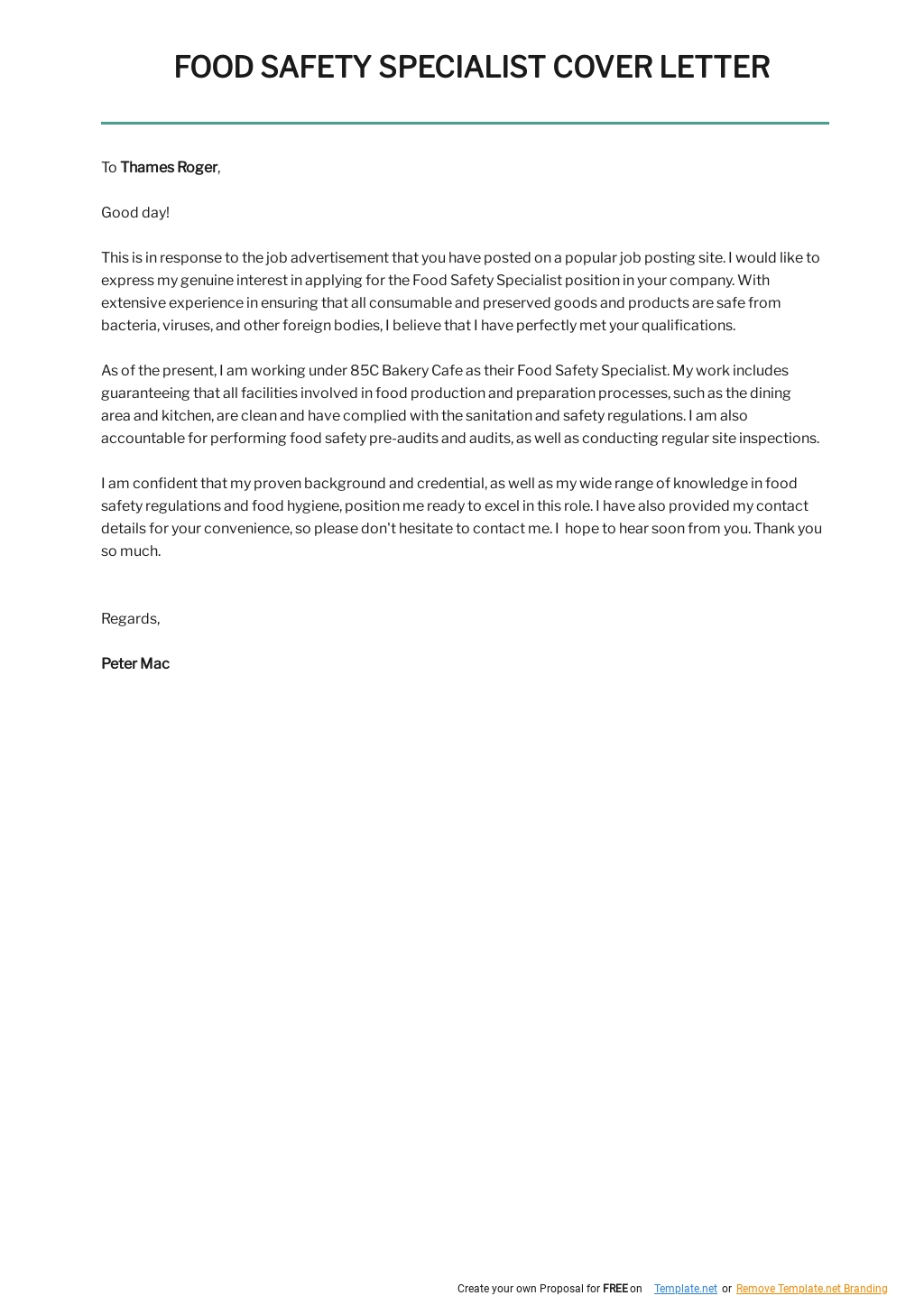 Food Safety Specialist Cover Letter Template.jpe