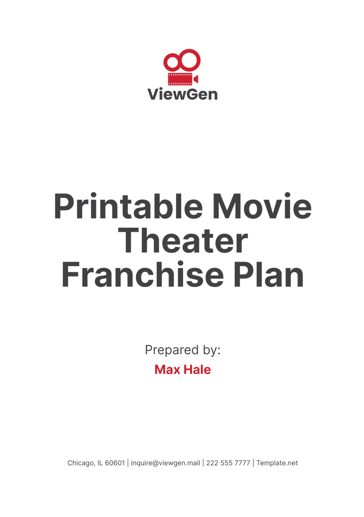 Printable Movie Theater Franchise Plan Template - Edit Online & Download