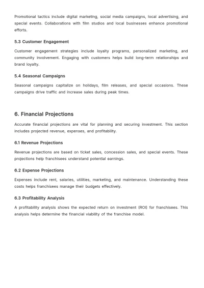 Free Printable Movie Theater Franchise Plan Template to Edit Online
