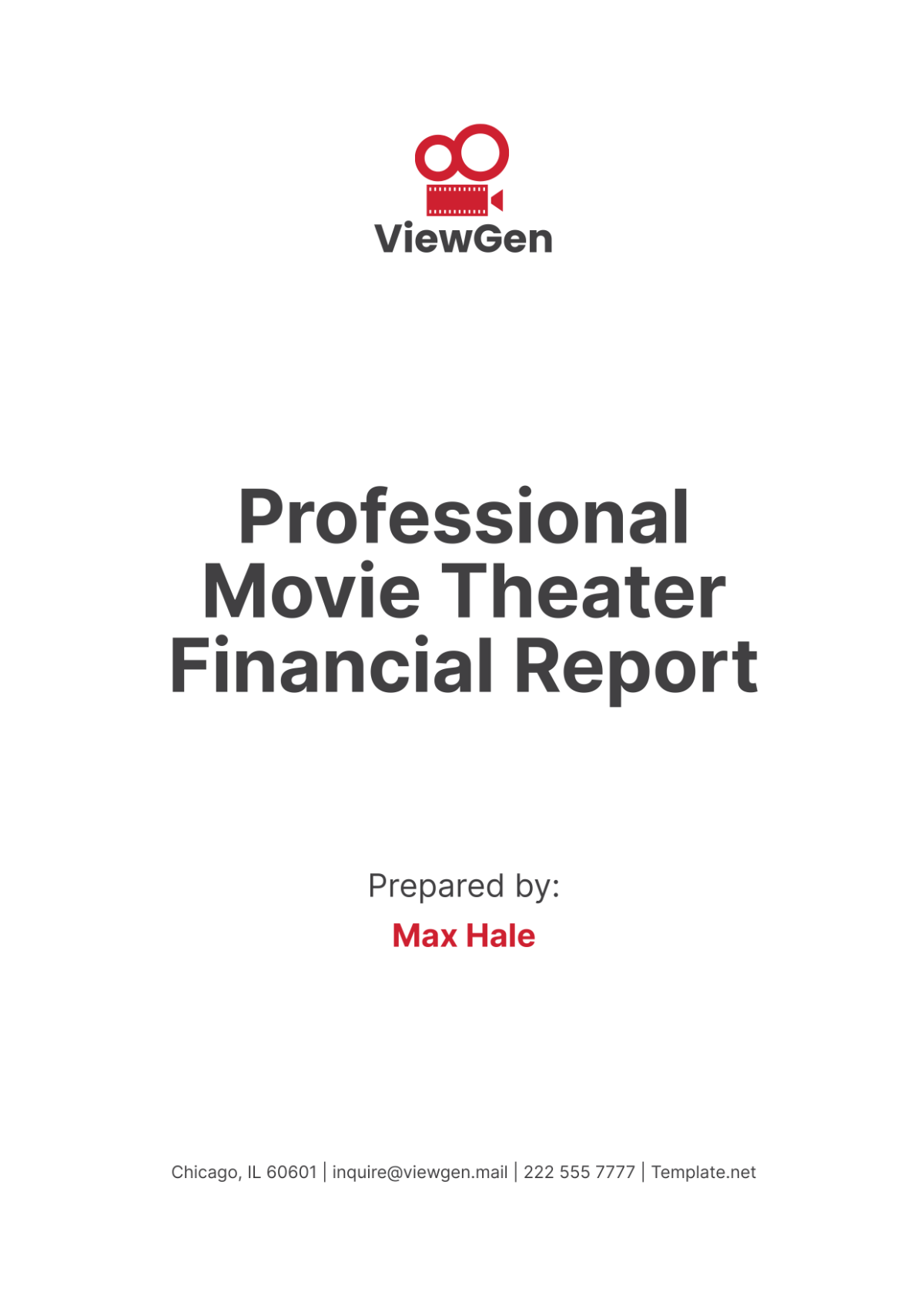 Professional Movie Theater Financial Report Template - Edit Online & Download