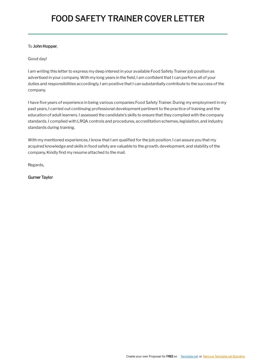 Food Safety Trainer Cover Letter Template.jpe