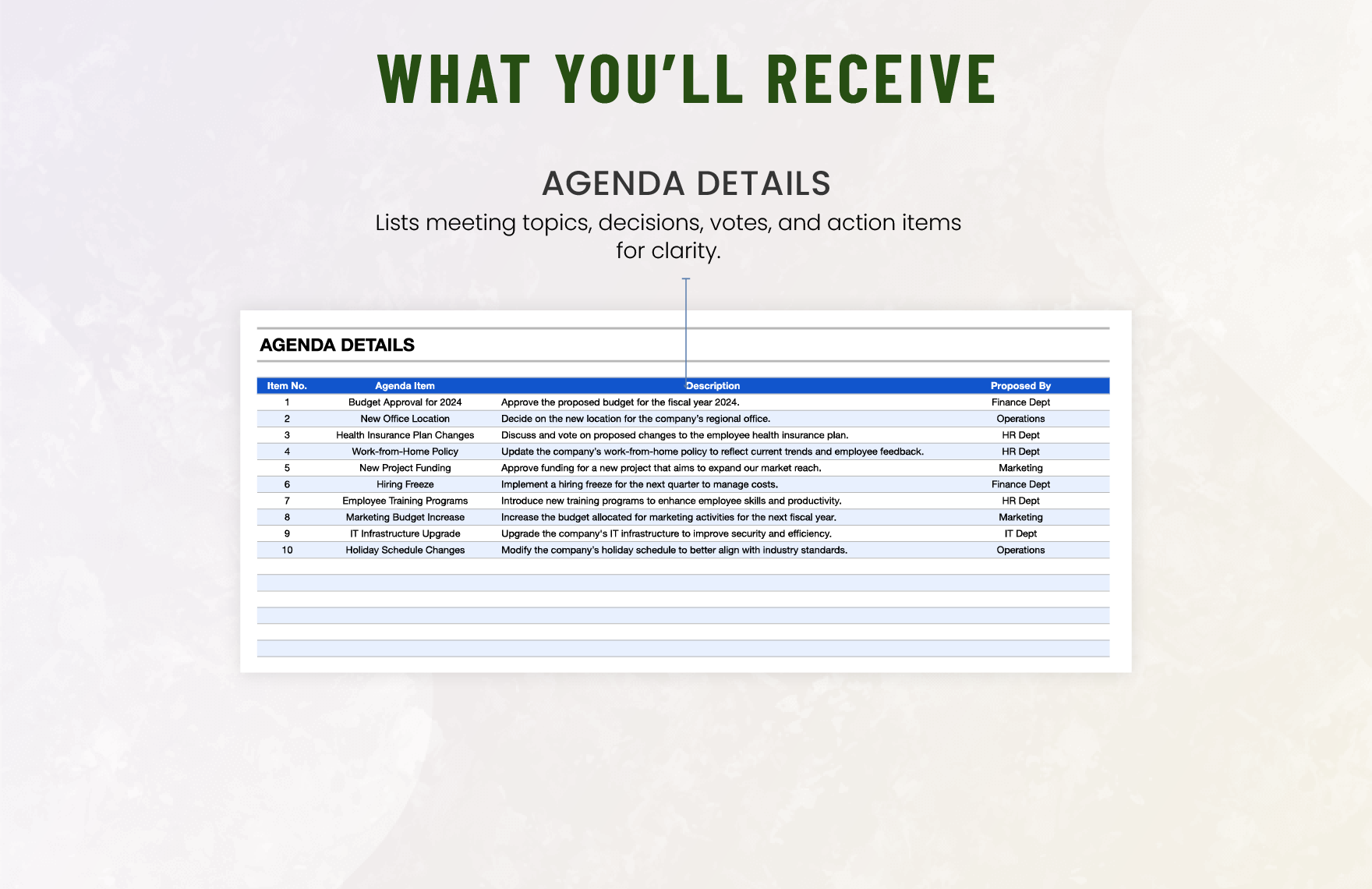 Administration Meeting Vote Tally Sheet Template in Excel, Google ...