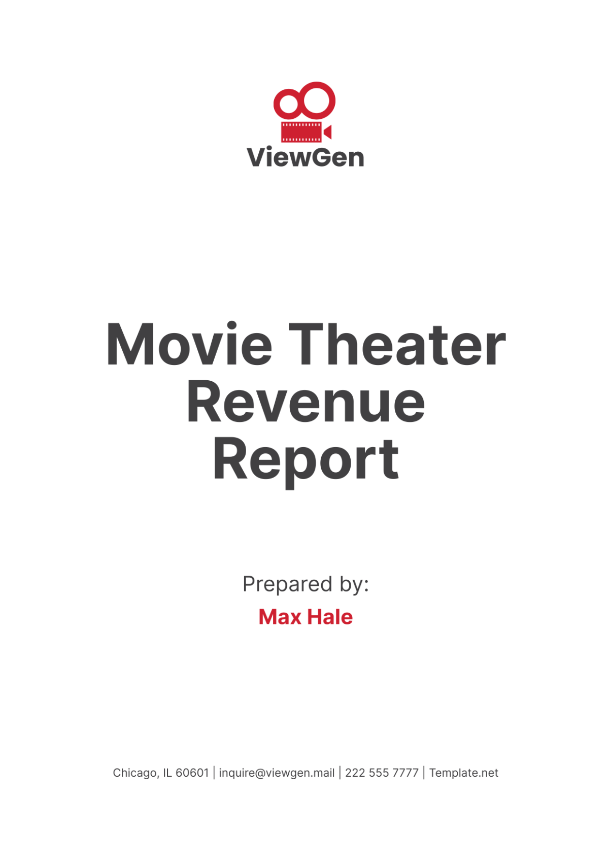 Movie Theater Revenue Report Template - Edit Online & Download