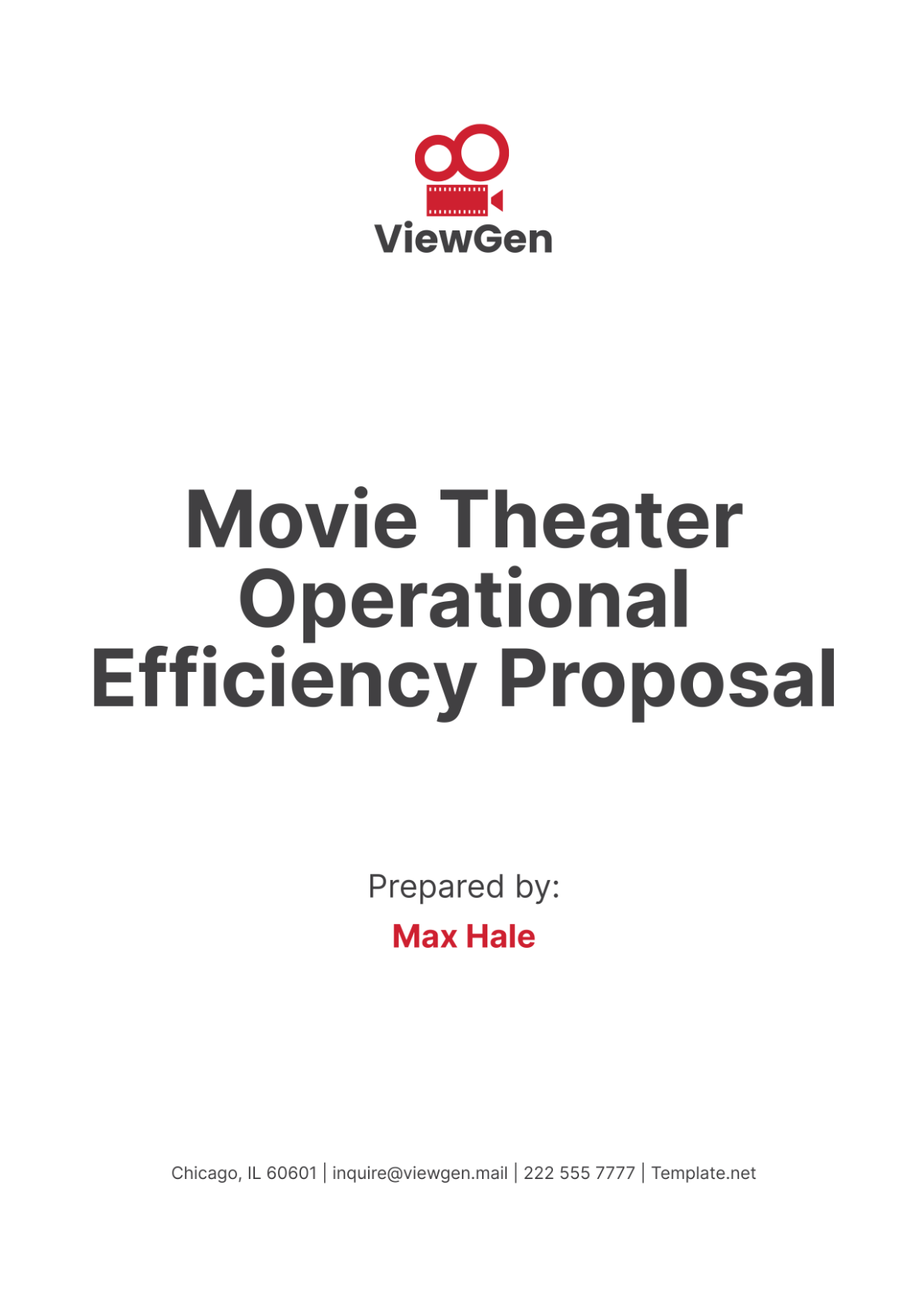 Movie Theater Operational Efficiency Proposal Template - Edit Online & Download