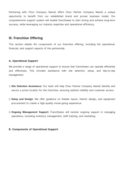 Free Movie Theater Franchise Proposal Template to Edit Online
