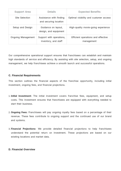 Free Movie Theater Franchise Proposal Template to Edit Online