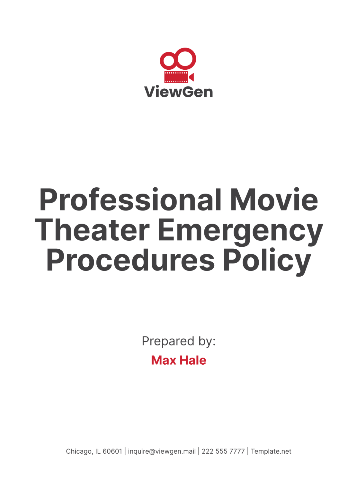 Professional Movie Theater Emergency Procedures Policy Template - Edit Online & Download