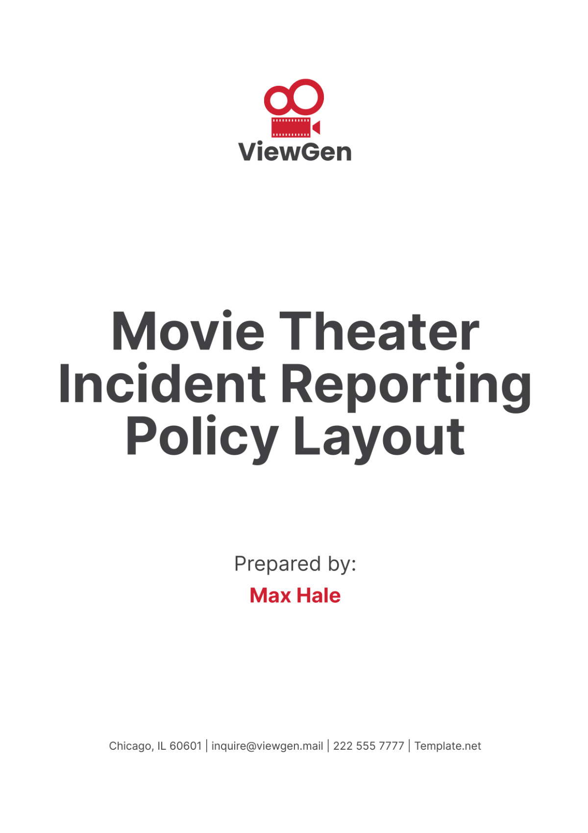 Movie Theater Incident Reporting Policy Layout Template - Edit Online & Download