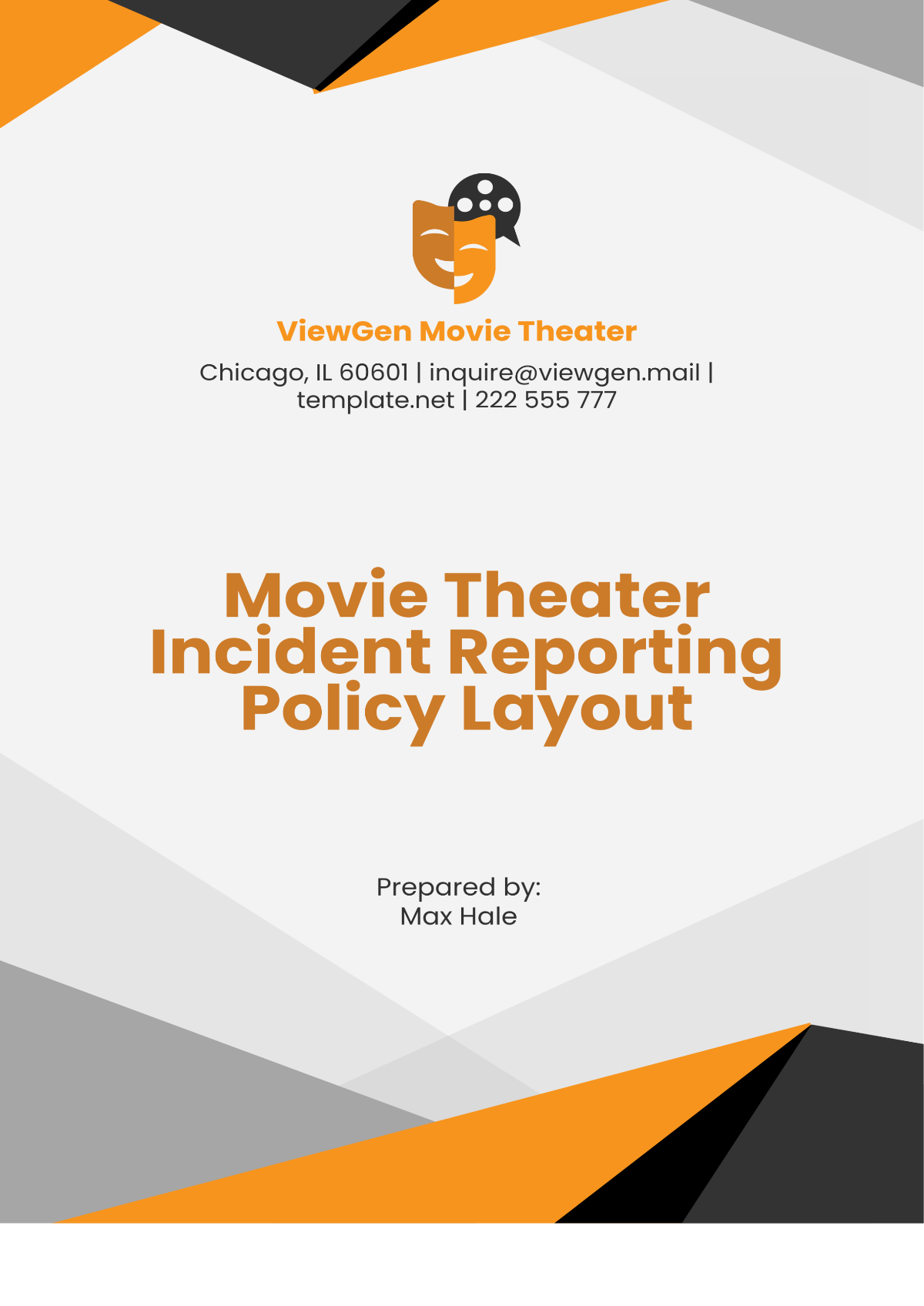 Free Movie Theater Incident Reporting Policy Layout Template To Edit Online