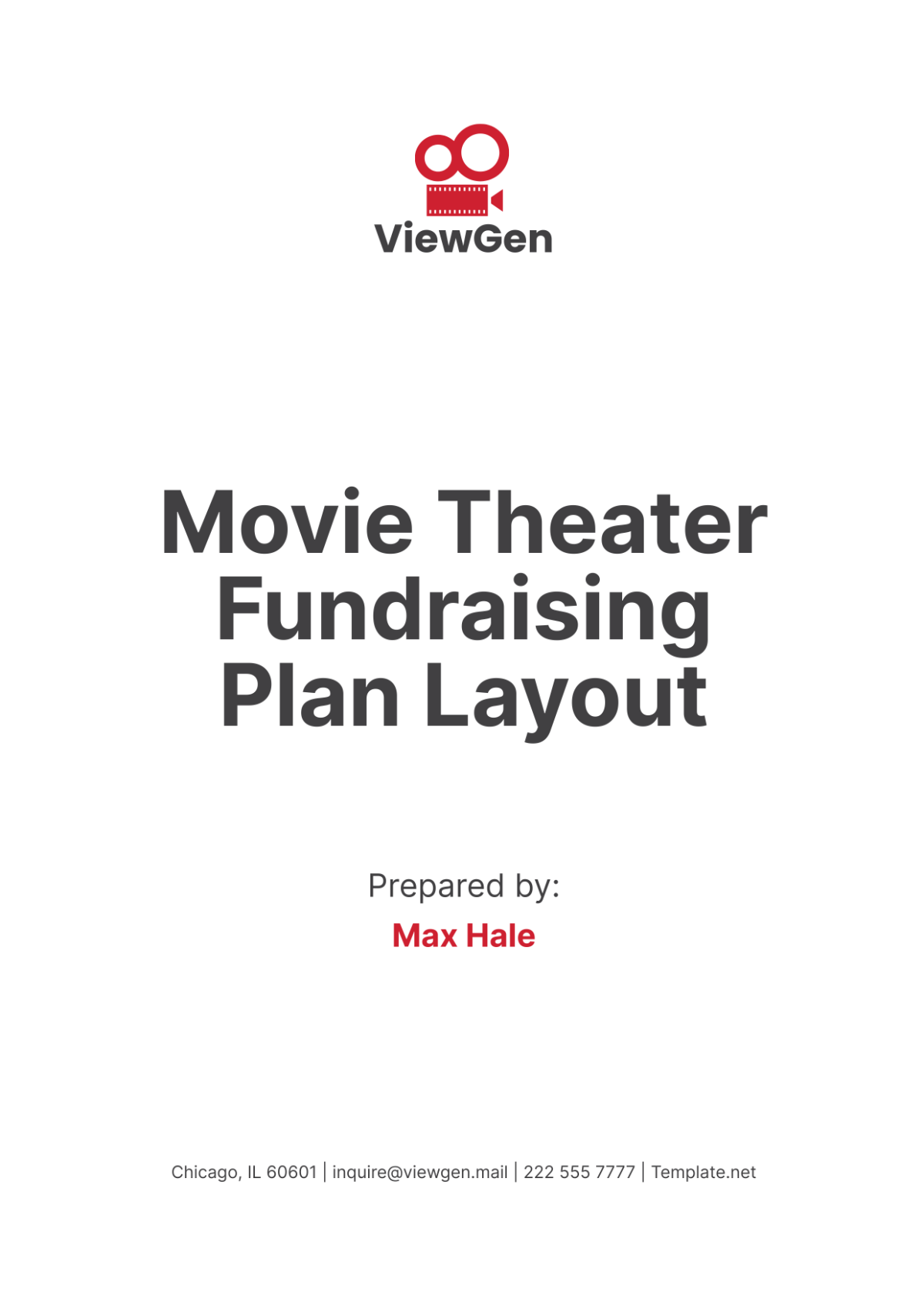 Movie Theater Fundraising Plan Layout Template - Edit Online & Download