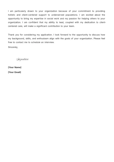 Free Lead Social Worker Cover Letter to Edit Online