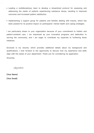 Free Emergency Department Social Worker Cover Letter to Edit Online