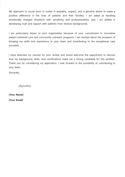 Free Hospital Social Worker Cover Letter to Edit Online