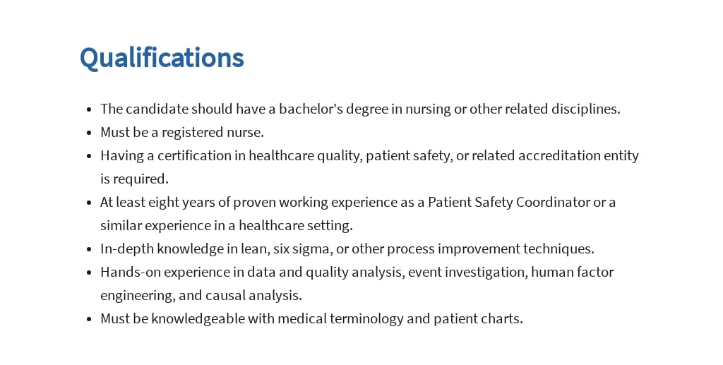 Free Patient Safety Coordinator Job Description Template 5.jpe