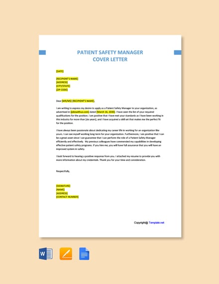 safety director cover letter sample