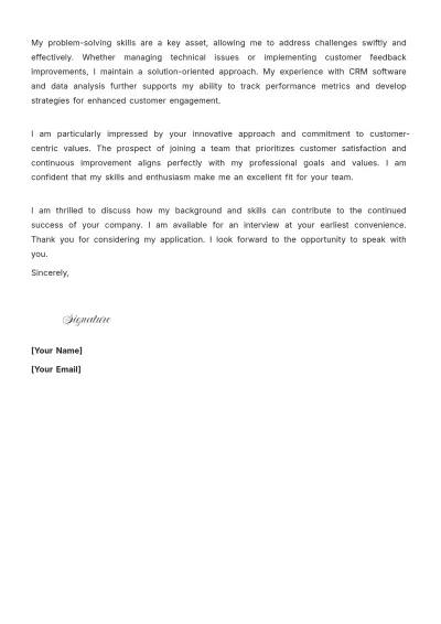 Free Outbound Customer Service Representative Cover Letter to Edit Online