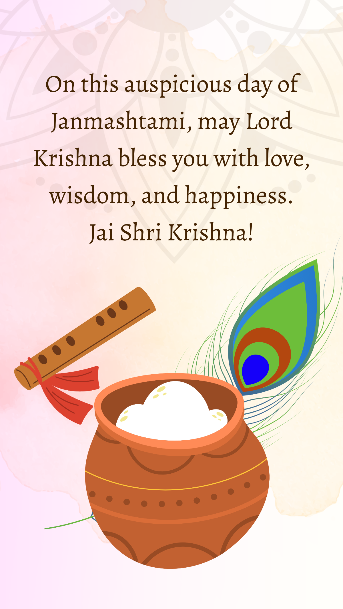 Free Janmashtami Blessings Quote Template