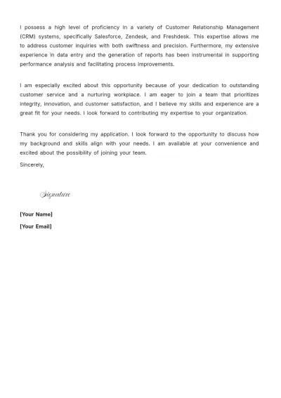 Free Call Center Representative Cover Letter to Edit Online
