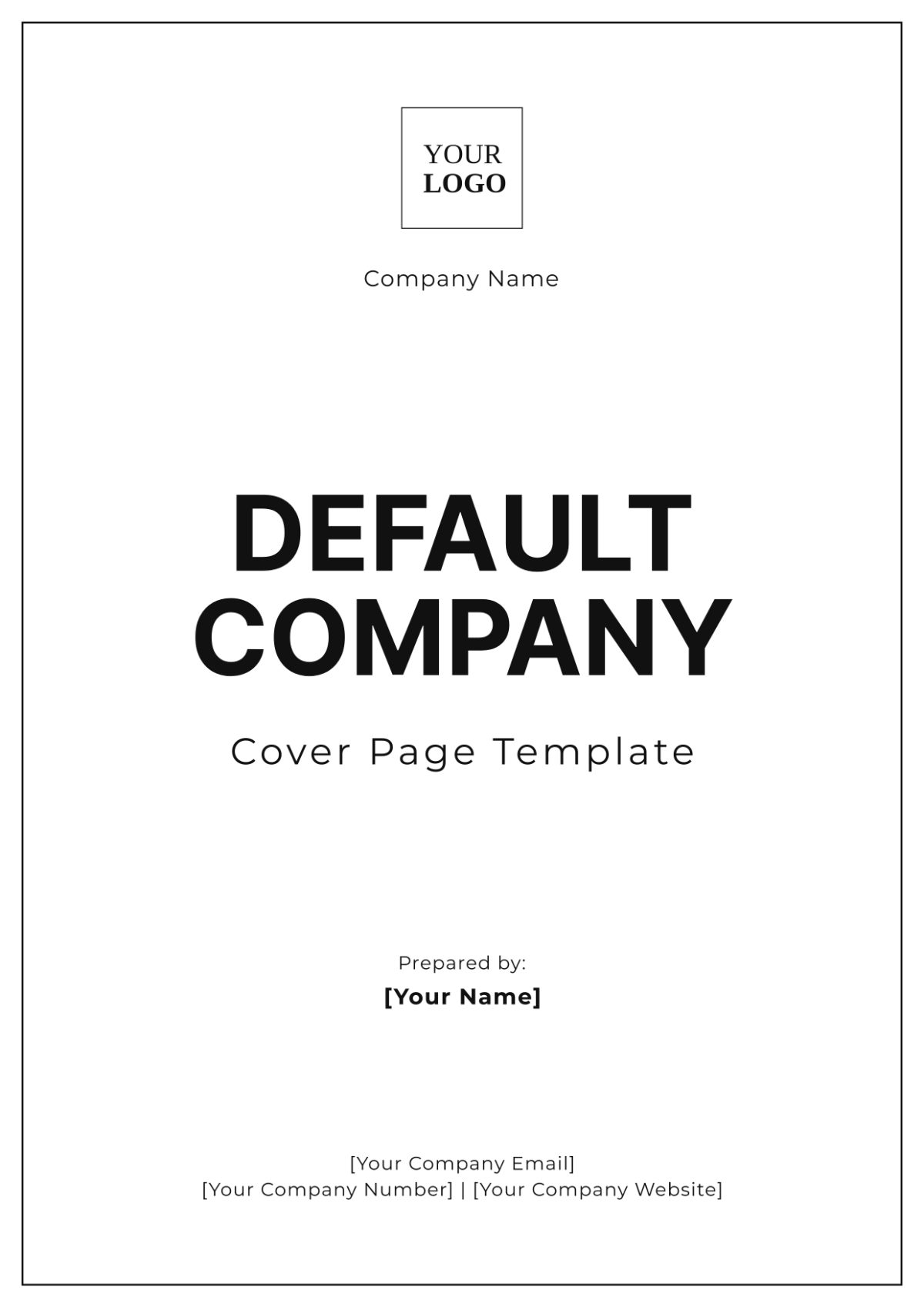 Default Company Cover Page