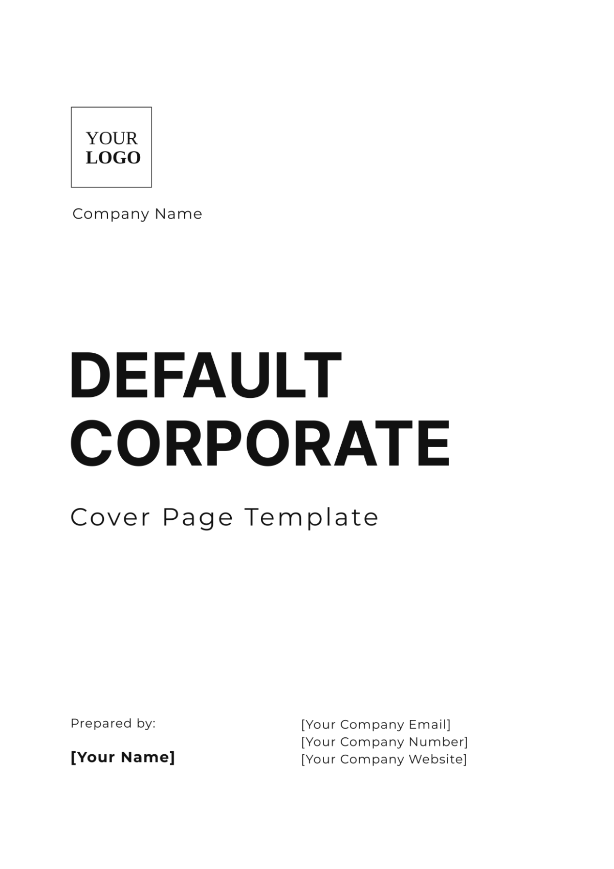 Default Business Cover Page