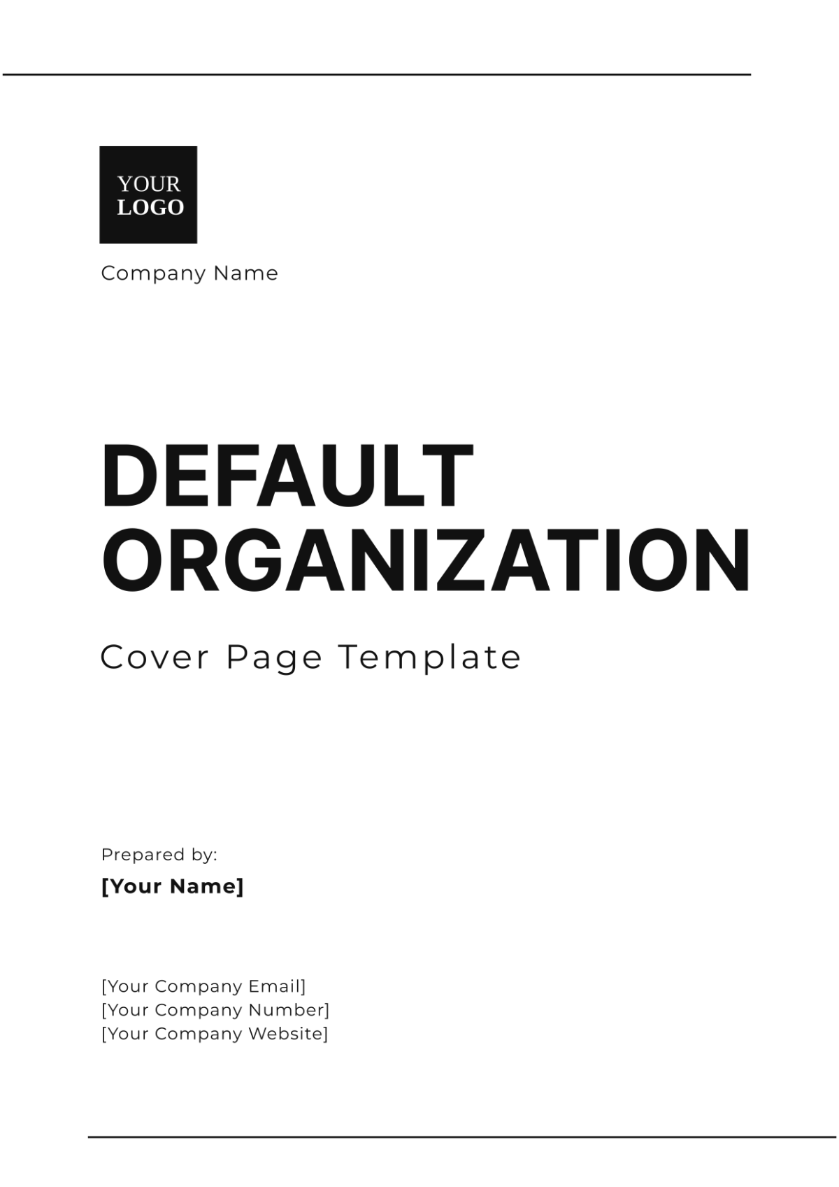 Default Organization Cover Page