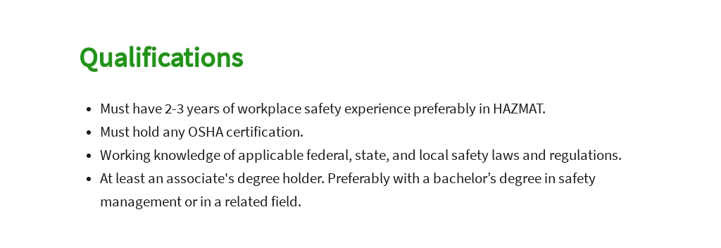 Free Safety Technician Job AD/Description Template 5.jpe