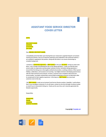 12+ Food Service Cover Letter PDF Templates - Free Downloads | Template.net