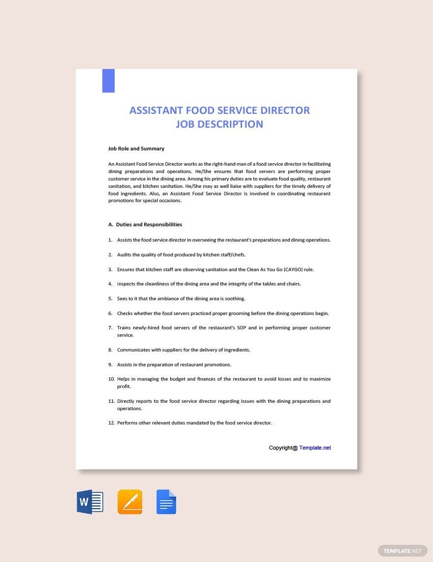 FREE Assistant Director Template Download In Word Google Docs PDF 