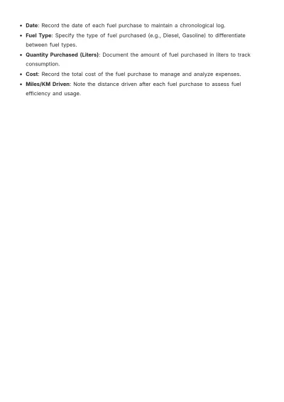 Free Fuel Log Book Template to Edit Online