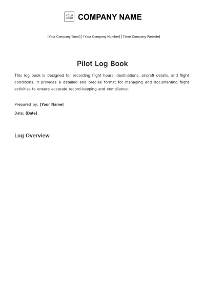 Free Pilot Log Book Template to Edit Online