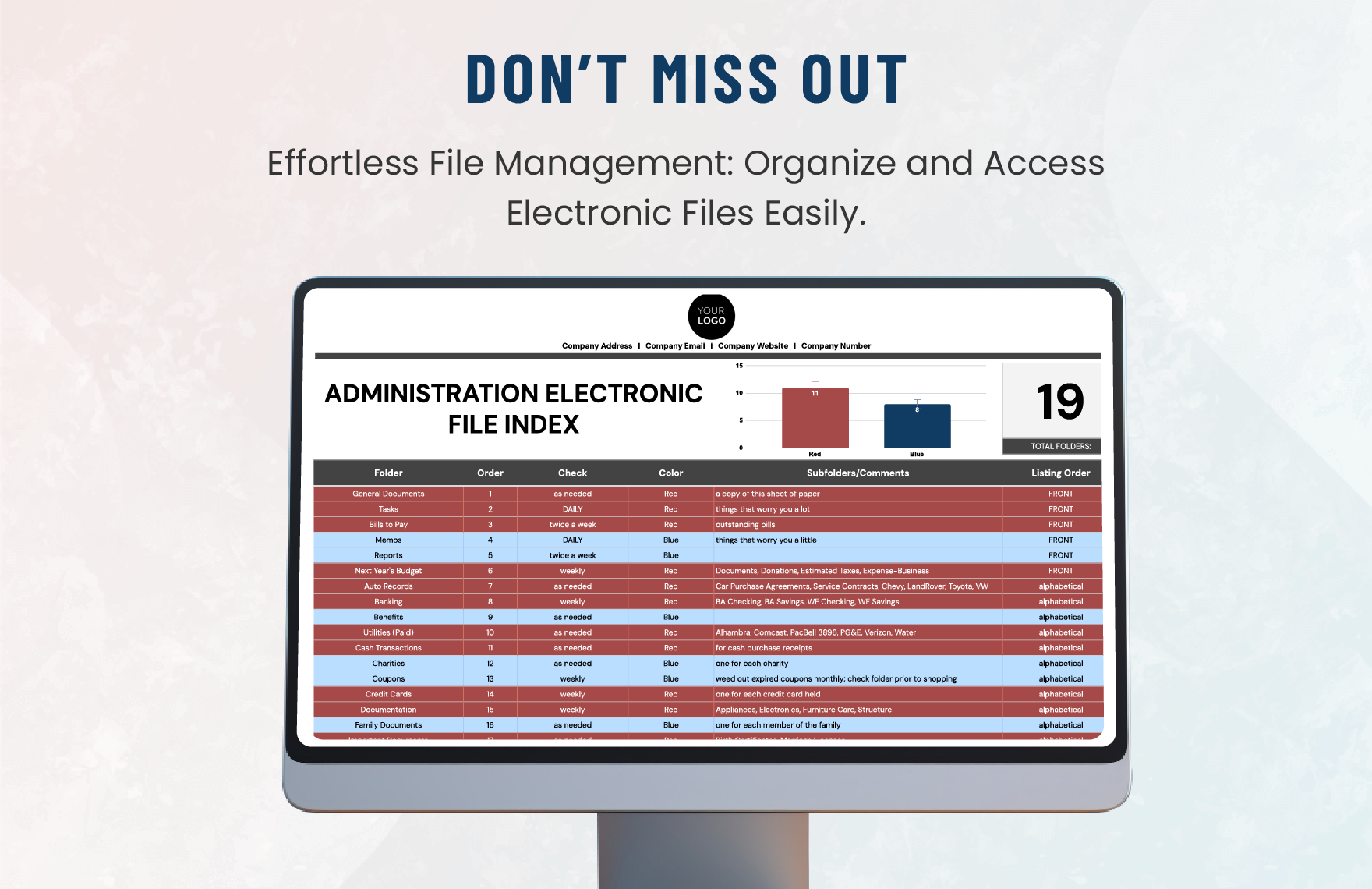 Administration Electronic File Index Template