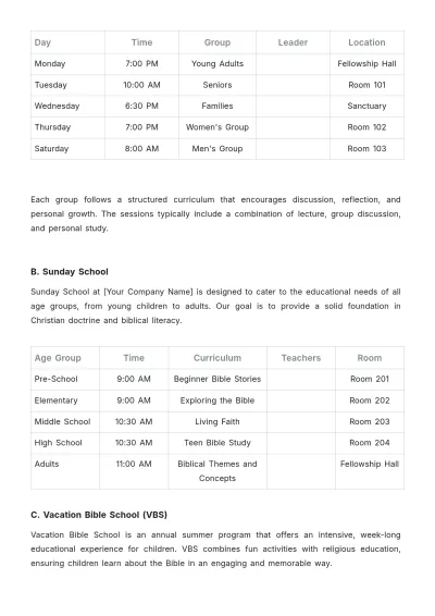 Free Church Guide Template to Edit Online
