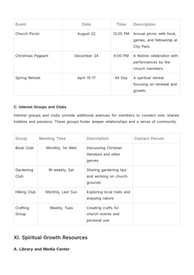 Free Church Guide Template to Edit Online